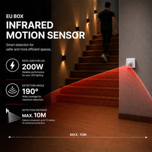 Sensor de movimiento PIR - Empotrable - 190º - 200W - IP20 (1)