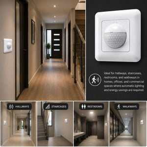 Sensor de movimiento PIR - Empotrable - 190º - 200W - IP20 - Barcelona Led-Control y regulación