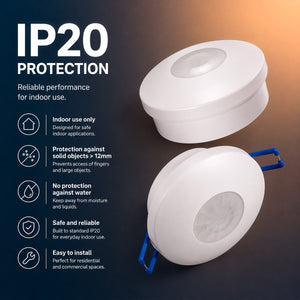 Sensor PIR de movimiento - Superficie/Empotrable - 600W - 360° - IP20 (4)