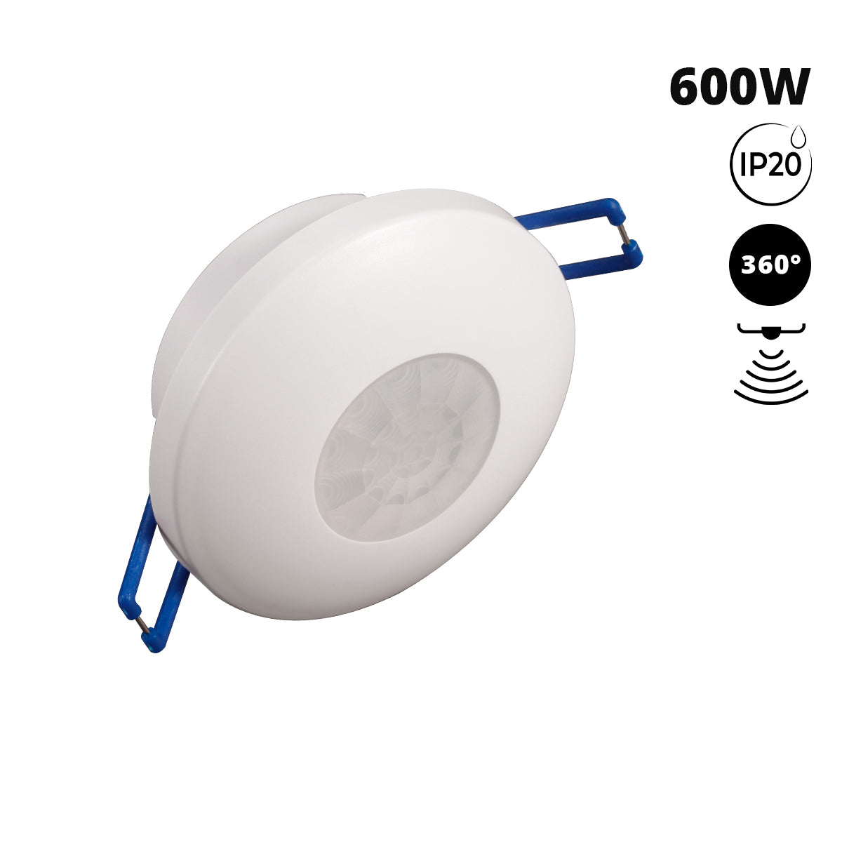 Sensor PIR de movimiento - Superficie/Empotrable - 600W - 360° - IP20