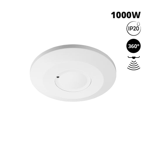 Czujnik ruchu mikrofalowy - Powierzchniowy - 360º - 1000W - IP20