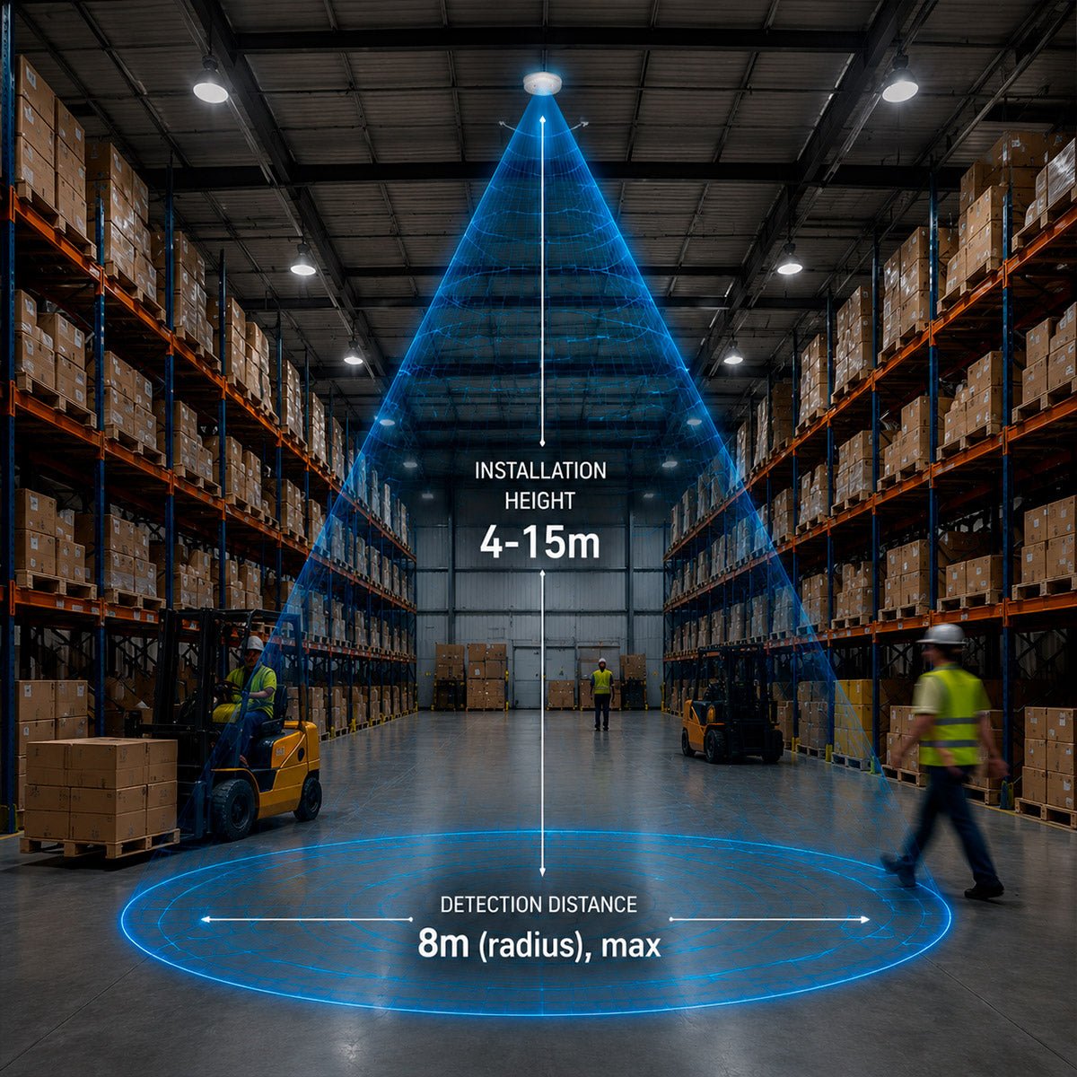 Sensor de movimiento microondas - Techos altos - 360º - 1000W - IP20 - Barcelona Led-Control y regulación