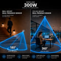 Czujnik obecności mikrofalowej - Podłączenie przednie - 180°/360° - 300W - IP20 2