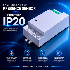 Sensor de presencia microondas - Conexión frontal - 180°/360° - 300W - IP20 (3)