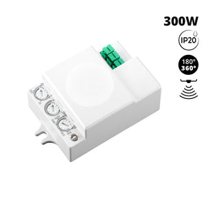 Sensor de movimiento por microondas - Superficie - 180°/ 360° - 300W - IP20