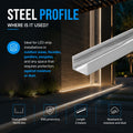 Perfil de aço 16x16 mm para capas de silicone - 2 metros 4