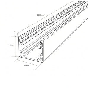 Perfil de acero 16x16 mm para fundas de silicona - 2 metros | Accesorios | Barcelona Led