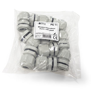 Pack x 10 - Prensaestopas PG11 con tuerca - Poliamida (6)