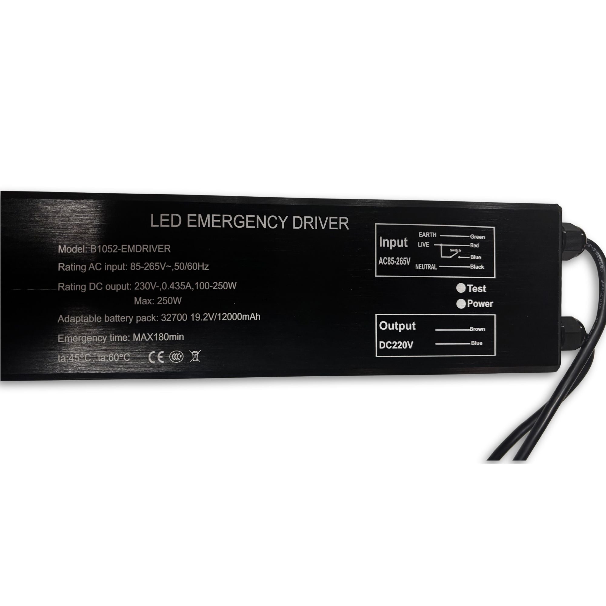 Driver LED para emergencia - Salida 100/250W - 3h autonomía (1)