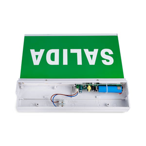 Luz de emergencia permanente con cartel "SALIDA" (10)