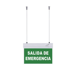 Luz de emergencia permanente con cartel "SALIDA DE EMERGENCIA" - Suspensión - Barcelona Led-