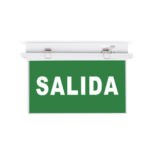 Luz de emergencia permanente con cartel "SALIDA" - Empotrable