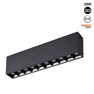Foco lineal LED superficie color negro - 20W - UGR18 - CRI90 - Chip OSRAM (2)