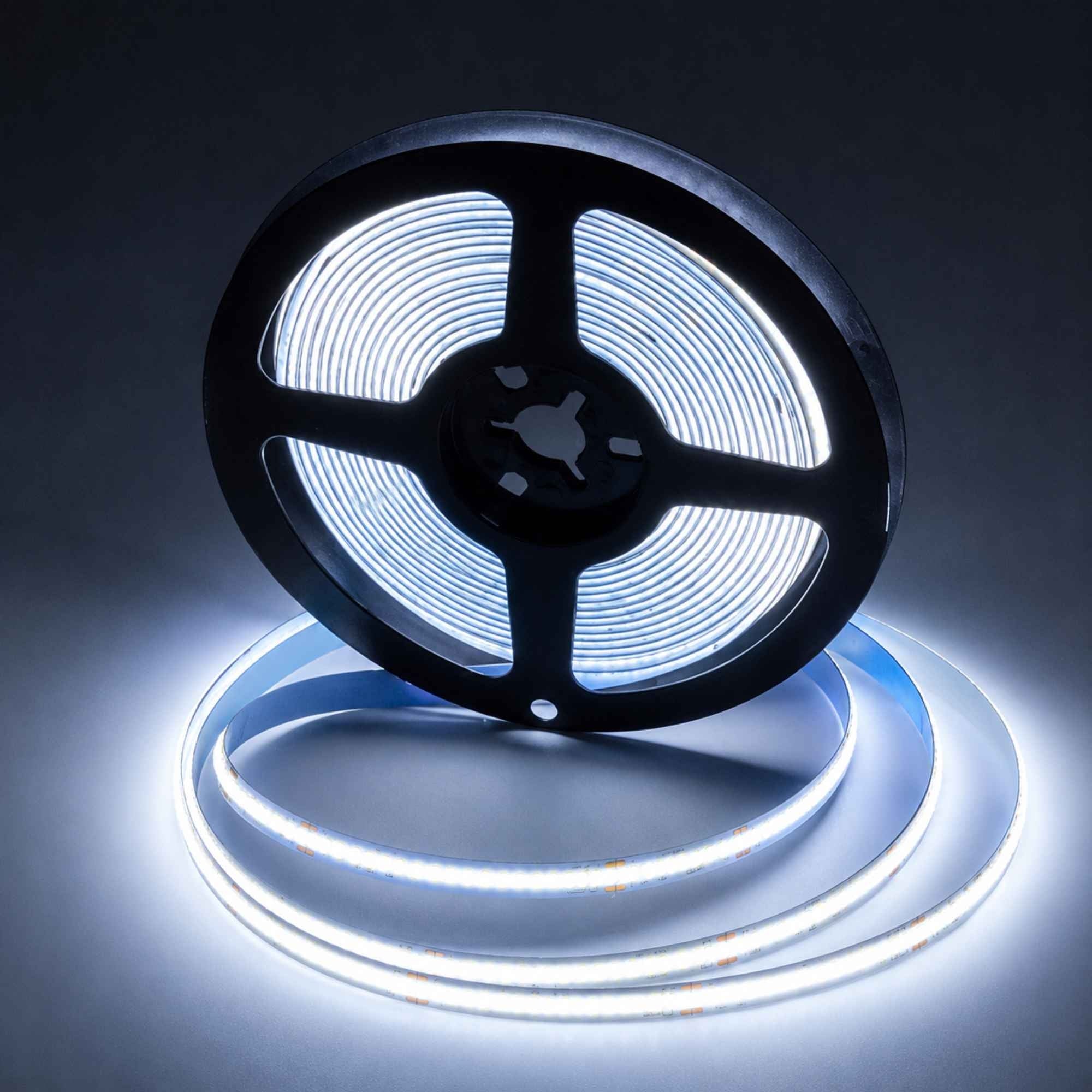 Tira LED COB 24V DC - 12W/m - 8mm - IP20 - Rollo de 5 metros - Corte cada 4,5 cm