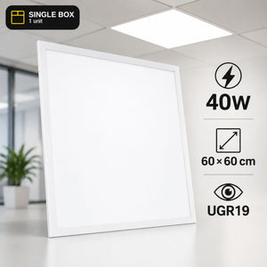 Panel LED empotrable Backlit 60x60cm - 40W - 100lm/W - Driver flicker free - UGR19 - IP40 - (Caja x1 und)