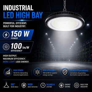 Campana LED industrial UFO - CCT - 150W - 90º - 100lm/w - IP65 | Iluminación | Barcelona Led