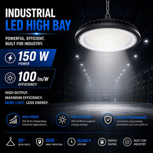 Campana LED industrial UFO - CCT - 150W - 90º - 100lm/w - IP65 (3)