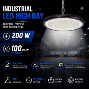 Campana LED industrial UFO - CCT - 200W - 90º - 100lm/w - IP65 (4)