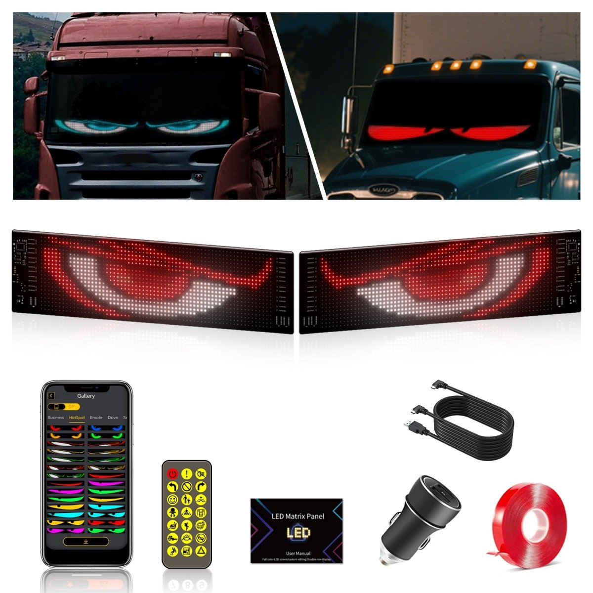 Display LED flexible doble - 12 x 59,5 cm - USB + Bluetooth + mando a distancia - Barcelona Led-Signage