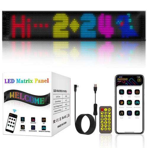Programmable flexible LED display - 12 x 59.5 cm - USB + Bluetooth + remote control
