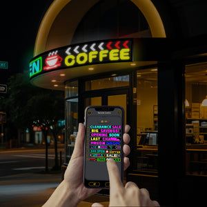 Display LED flexible programable - 192 x 28 cm - USB + Bluetooth + mando a distancia (1)