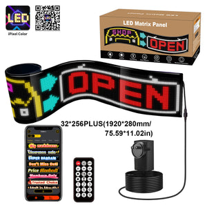 Display LED flexible programable - 192 x 28 cm - USB + Bluetooth + mando a distancia (6)
