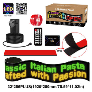 Display LED flexible programable - 192 x 28 cm - USB + Bluetooth + mando a distancia - Barcelona Led-Signage