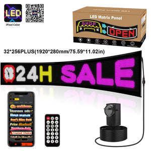 Display LED flexible programable - 192 x 28 cm - USB + Bluetooth + mando a distancia - Barcelona Led-Signage
