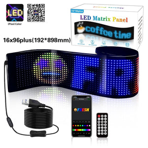 Display LED flexible programable - 89 x 19 cm - USB + Bluetooth + mando a distancia - Barcelona Led-Signage