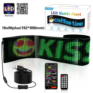 Display LED flexible programable - 89 x 19 cm - USB + Bluetooth + mando a distancia - Barcelona Led-Signage