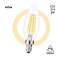 Lampadina LED a candela C35 filamento E14 5W trasparente 3