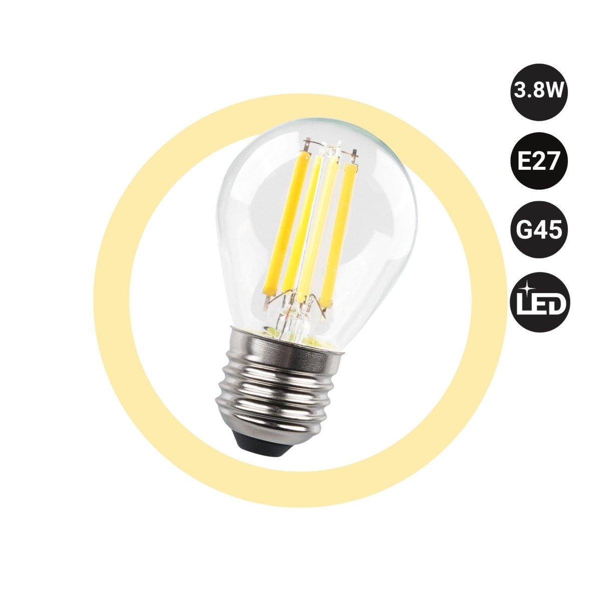 Bombilla LED filamento esférica - E27 G45 - 3.8W - Transparente | | Barcelona Led