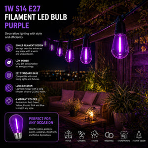 Bombilla LED Filamento - S14 E27 - 1W - Cristal de colores (28)