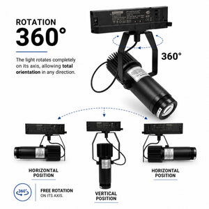 Proyector de logos LED GOBO para carril trifásico interior - 15W - Óptica 20° - IP20 (6)