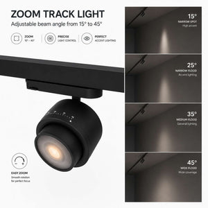 Proyector LED circular para carril trifásico 35W - ZOOM 15º- 45º - 4000K - CRI 90 (13)