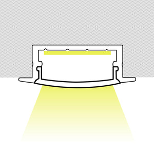 Perfil tira LED empotrable con difusor - 28x10mm - Tira LED ≤15mm - 2 metros - 0,6mm (6)