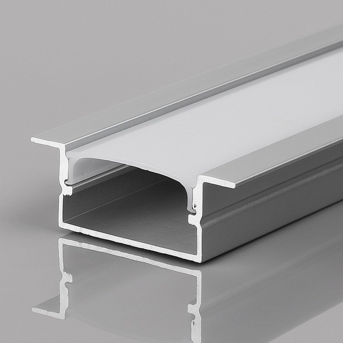 Perfil tira LED empotrable con difusor - 28x10mm - Tira LED ≤15mm - 2 metros - 0,6mm - Barcelona Led-Accesorios
