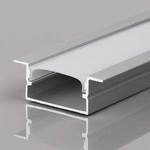 Perfil tira LED empotrable con difusor - 28x10mm - Tira LED ≤15mm - 2 metros - 0,6mm - Barcelona Led-Accesorios