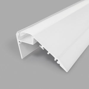 Perfil tira LED de superficie para esquinas con difusor - 54mm - Tira LED ≤12 mm - 2 metros - 1mm - 320g/m - Barcelona Led-Accesorios
