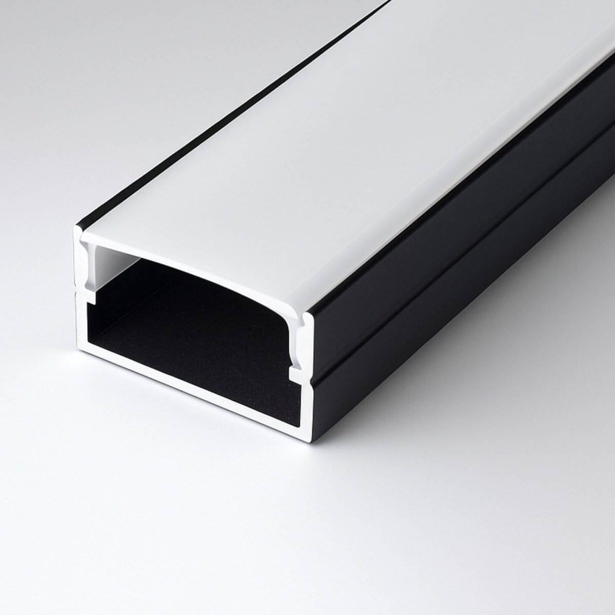 Perfil tira LED de superficie con difusor - 20x10mm - Tira LED ≤15mm - 2 metros - 0.65mm - 21g/m - Barcelona Led-Accesorios