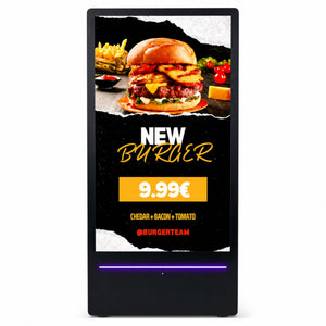 Display publicitario portátil 43'' exterior - LCD full HD - Con ruedas y batería (6)