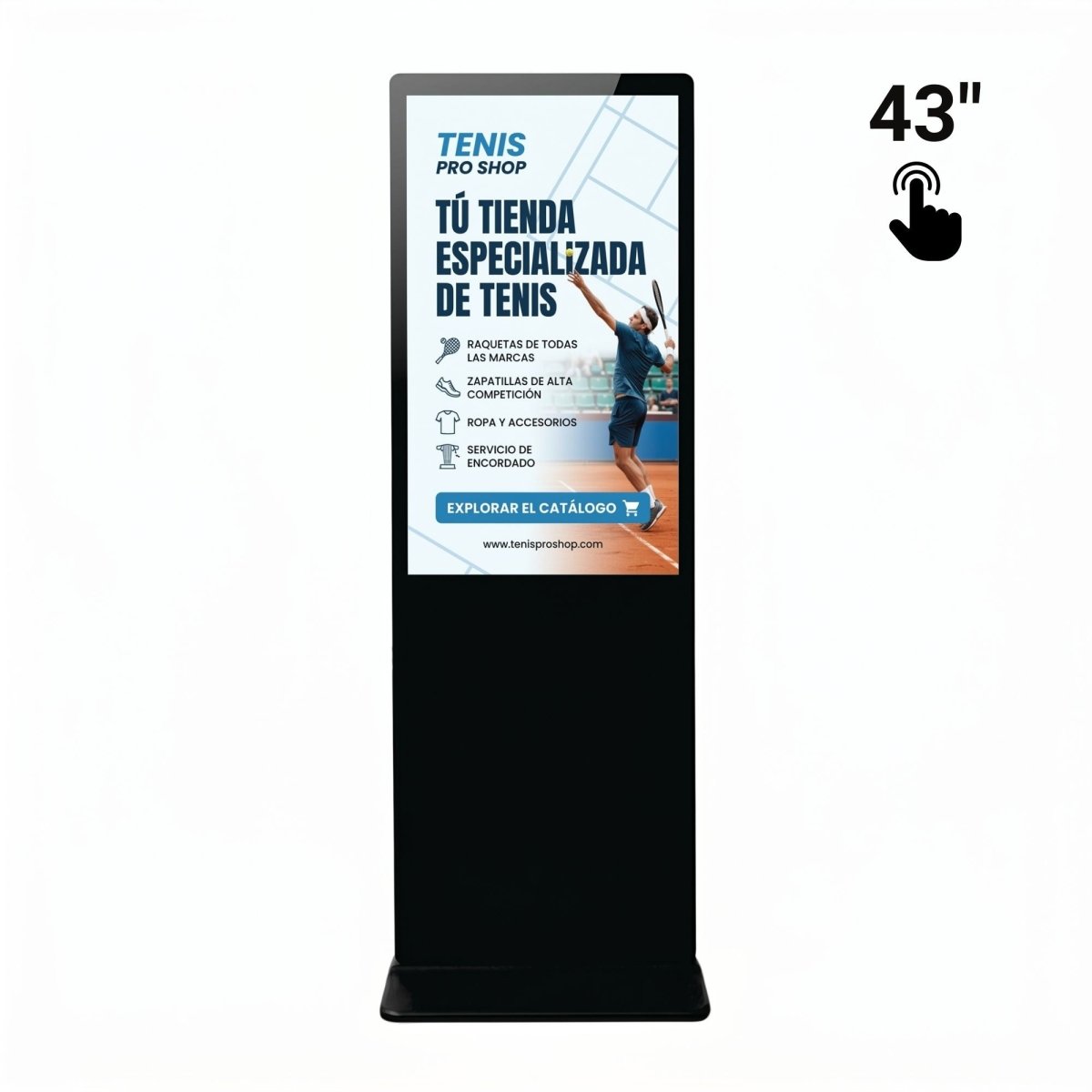 Tótem Publicitario Digital Táctil 43" Full HD - Android 13 – Cartelería Vertical para Interior - Barcelona Led-