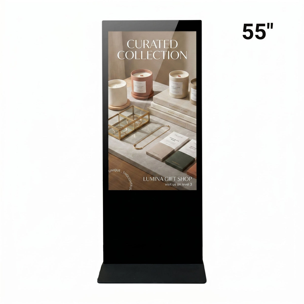 Tótem Publicitario Digital No Táctil 55" Full HD - Android 9 - Cartelería Vertical para Interior
