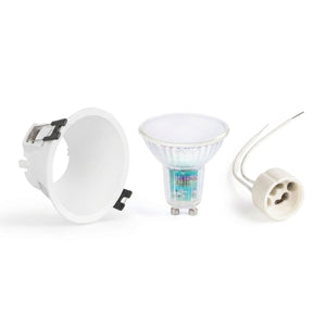 KIT Aro empotrable fijo Ø93mm + Bombilla GU10 5,4W + Portalámparas - Barcelona Led-
