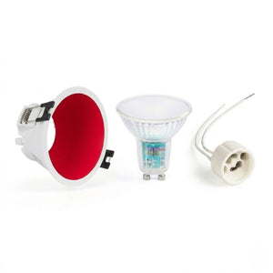 KIT Aro empotrable fijo Ø93mm + Bombilla GU10 5,4W + Portalámparas (29)