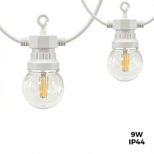 Guirnalda Led 10m+3m con 20 bombillas en Blanco cálido 9W (12)