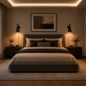 Aplique de pared escandinavo orientable 330° con interruptor y enchufe - Barcelona Led-Decoración