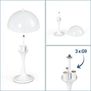 Lámpara de mesa de diseño "MART" - 3 x G9 - Barcelona Led-Decoración