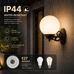 Aplique de pared exterior globo "NAUTA" - E27 - IP44 - Barcelona Led-Iluminación