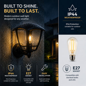 Aplique de pared exterior "KOVA" - E27 - IP44 (7)
